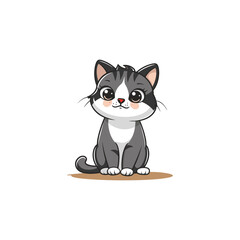 Obraz premium Cute cat mascot logo illustration