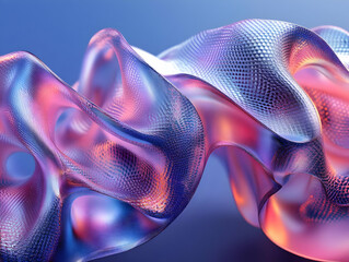 Obraz premium Abstract 3D Purple Pink Wave Illustration