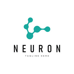 Neuron Logo Design Health Illustration DNA Molecule Nerve Cell Abstract Simple Illustration