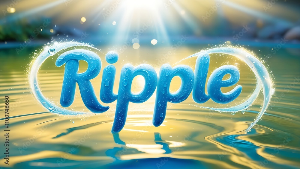 Poster water ripple effect with word 