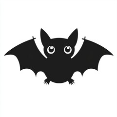 Fototapeta premium cut little black halloween bat icon simple design on a white background