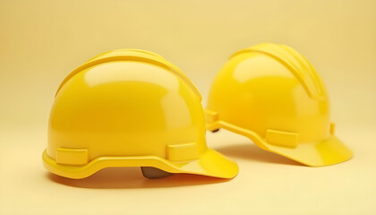 Fototapeta premium 3d render yellow helm safety engineer