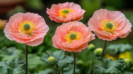 Obraz premium Softly colored petals of pink and yellow flowers evoke feelings of tranquility and gentle beauty the pastel shades symbolize calmness serenity and the harmonious balance between nature and emotion