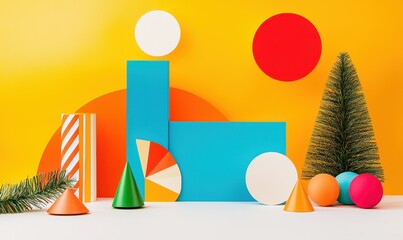 Playful holiday decor bright studio graphic design cheerful vibe