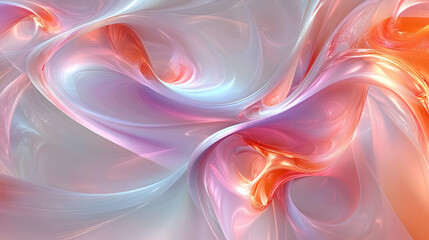 Obraz premium Abstract Pink and Orange Swirls Illustration