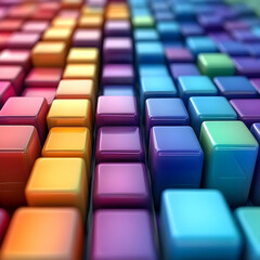 Fototapeta premium Rainbow 3D Cubes Abstract Background