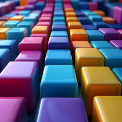 Fototapeta premium Colorful 3D Cubes Illustration