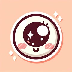 Fototapeta premium cute eye icon sticker illustration, ai