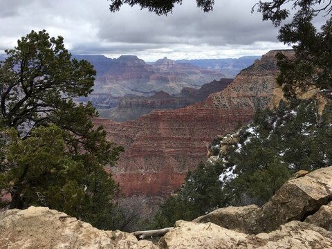 Cloudy Day at the Grand Canyon Landscape View