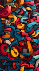 Vibrant Abstract Graffiti Illustration