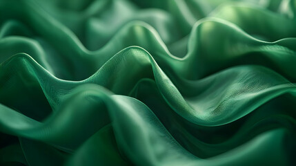 Emerald Green Abstract 3D Wave Background