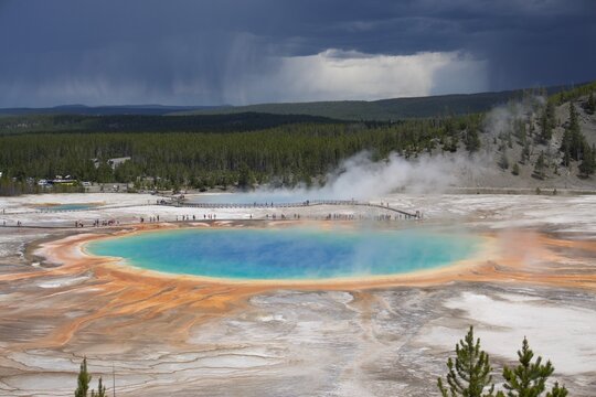 Grand Prismatic Spring Fairy Trail Overlook View at Yellowstone National Park