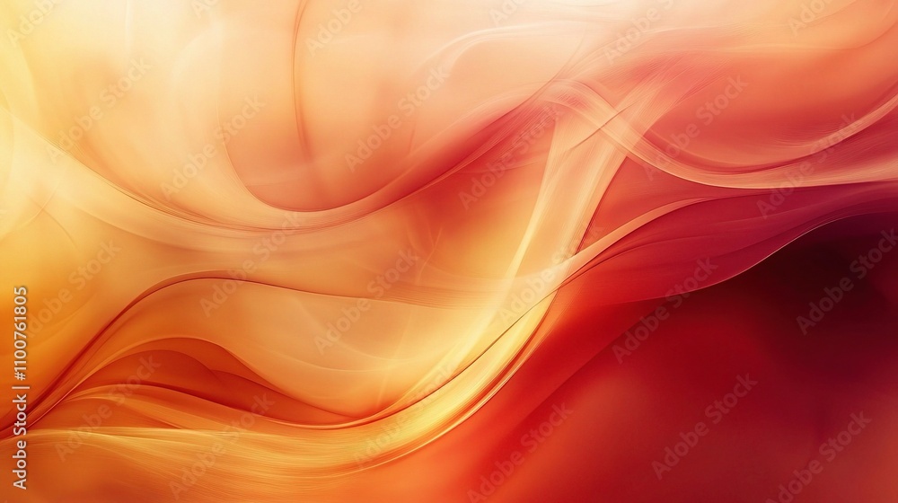 Poster abstract warm gradient with flowing shapes in dynamic motion