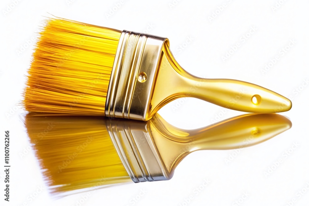Aufkleber shiny yellow brush isolated on white background for artistic and design use in various creative proj