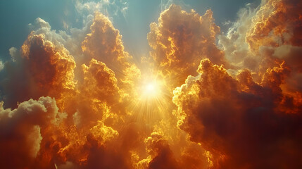 Fototapeta premium Golden Heaven Cloudscape Illustration