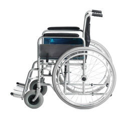 New modern empty wheelchair isolated on white