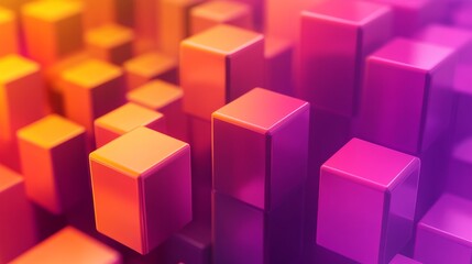 Obraz premium modern background for a video demonstration of artificial intelligence technology with abstract shapes and purple-orange gradient glass blocks.