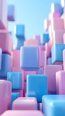 Obraz premium Pastel Cube 3D Illustration