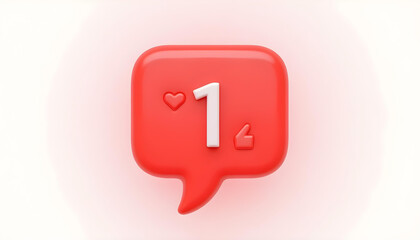 3d render logo icon love chat social media