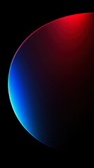 Clean black wallpaper featuring a semi-circular arc of light in red and blue, smooth gradient, minimalist and modern design