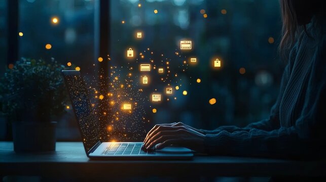 Seamless online checkout process digital workspace technology visualization modern environment user-focused concept