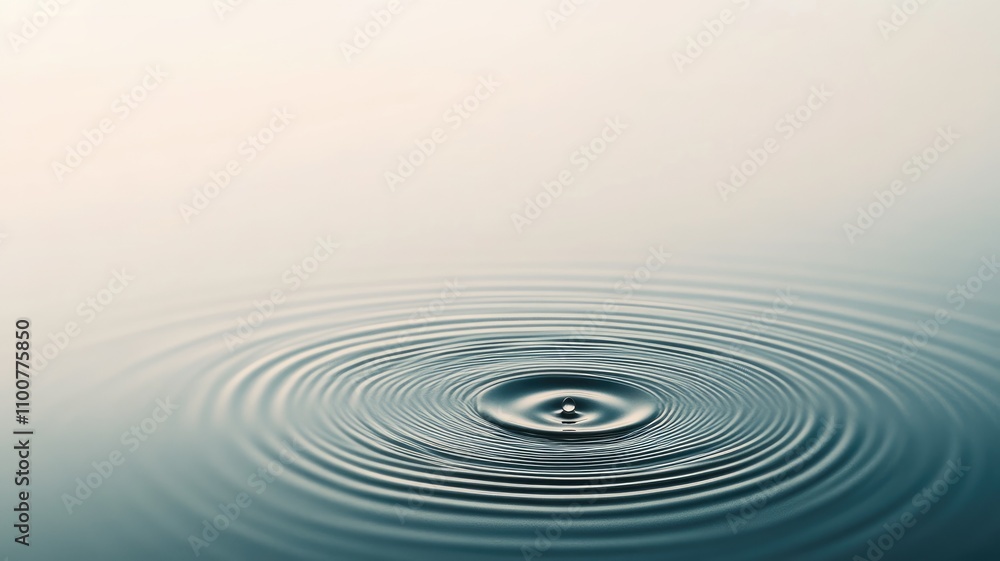 Poster concentric ripples on water surface creating serene patterns