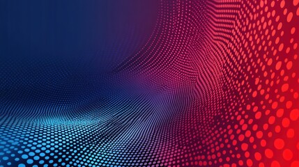 Obraz premium Abstract red blue dot wave pattern background.