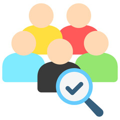 Recruitment flat color icon, use for UI, UX, app and web development, digital or print. for industry, education, business, financial, Human Resources theme.