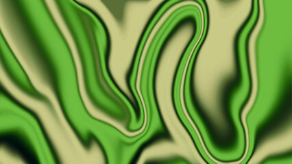 Green with a liquid fluid texture. Green waves abstract background with liquify effects.