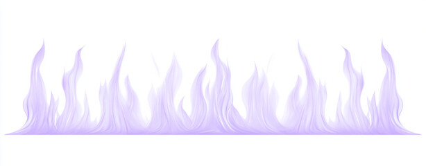 Ethereal purple flames rise gracefully against white background, creating mystical effect