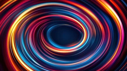 Abstract swirling vibrant neon light trails.