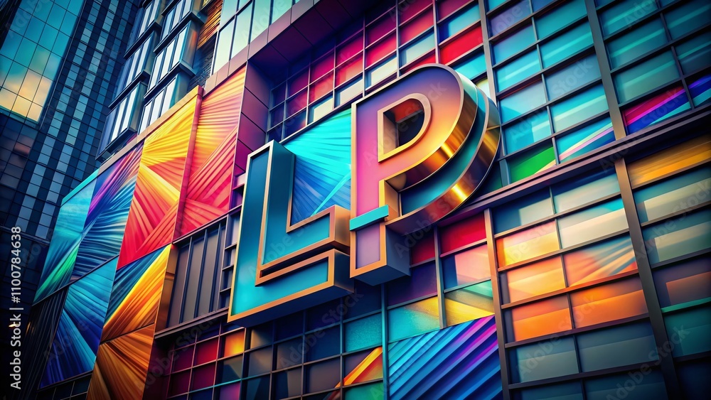 Aufkleber surreal abstract logo design featuring initial letters l and p for innovative branding solutions in 
