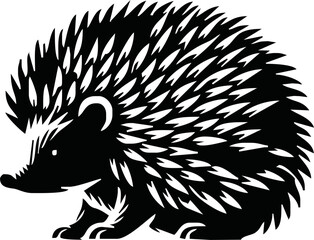 Hedgehog outline and symbols. Dark level variety basic exquisite white foundation Hedgehog animal vector and silhouette icon.