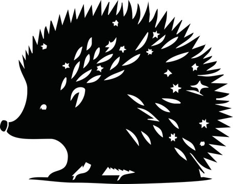 recommend clip art: Hedgehog outline and symbols. Dark level variety basic exquisite white foundation Hedgehog animal vector and silhouette icon.