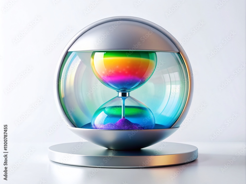 Aufkleber surreal desk timer with countdown feature on solid white background, captivating focus on time measu