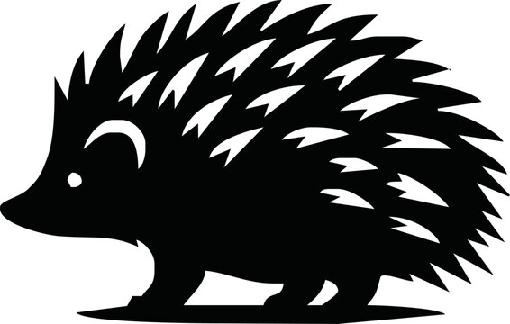 recommend clip art: Hedgehog outline and symbols. Dark level variety basic exquisite white foundation Hedgehog animal vector and silhouette icon.