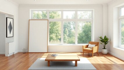 Obraz premium modern living room with fireplace