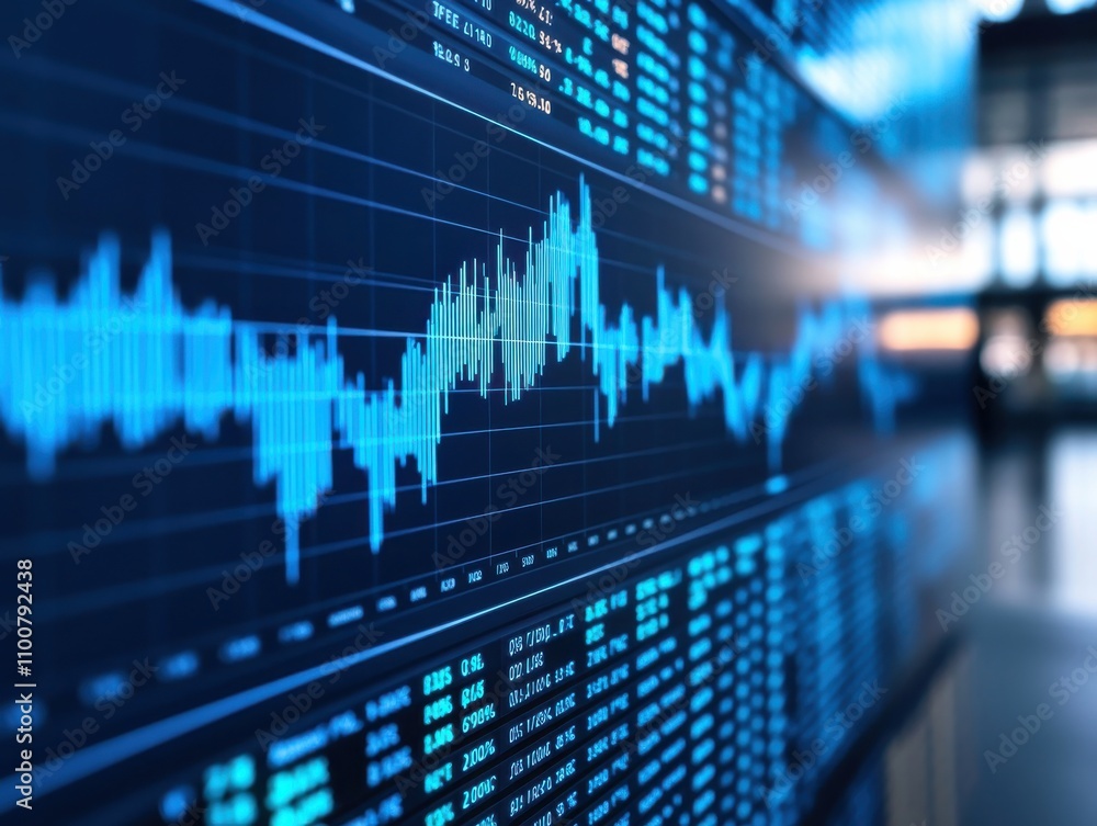 Aufkleber dynamic stock market graph displaying financial data trends.