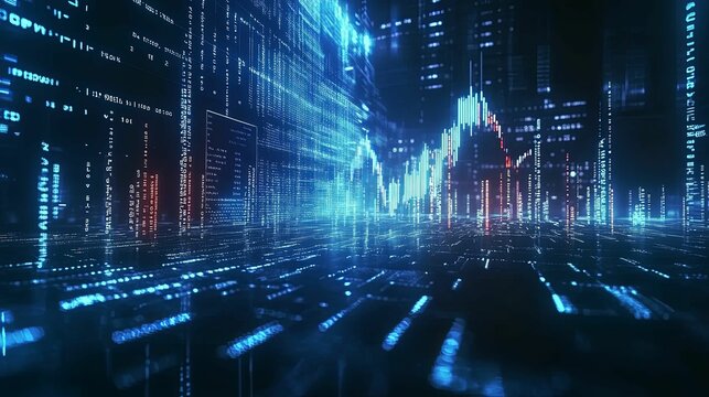 Digital Data Streams Visualizing Financial Market Trends