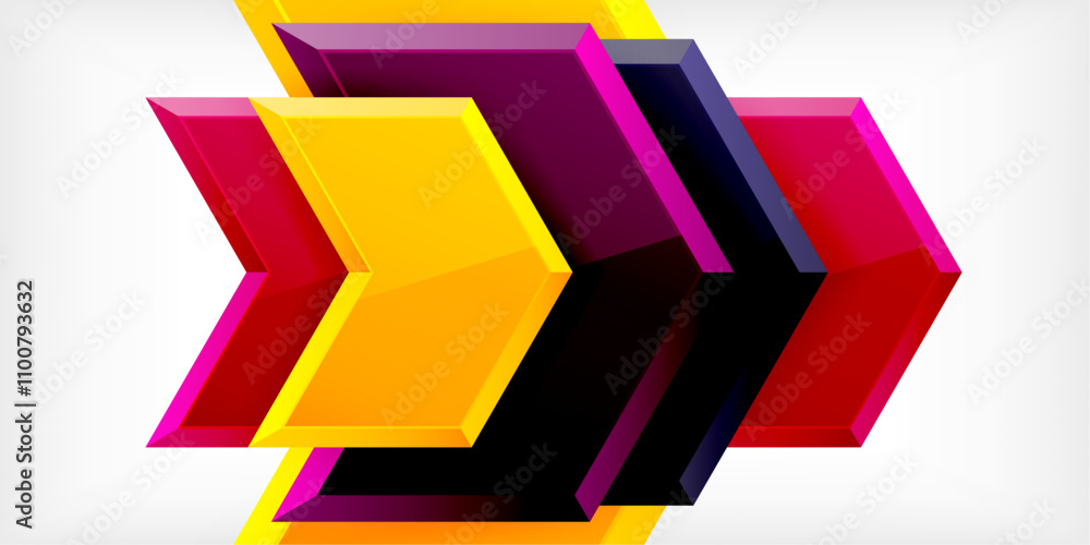 Poster vector 3d arrow techno design template