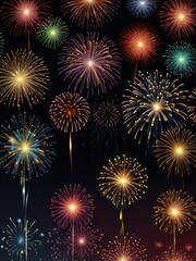 Fototapeta premium fireworks on the black