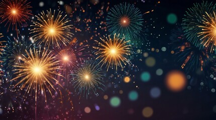 Fototapeta premium fireworks on the night sky