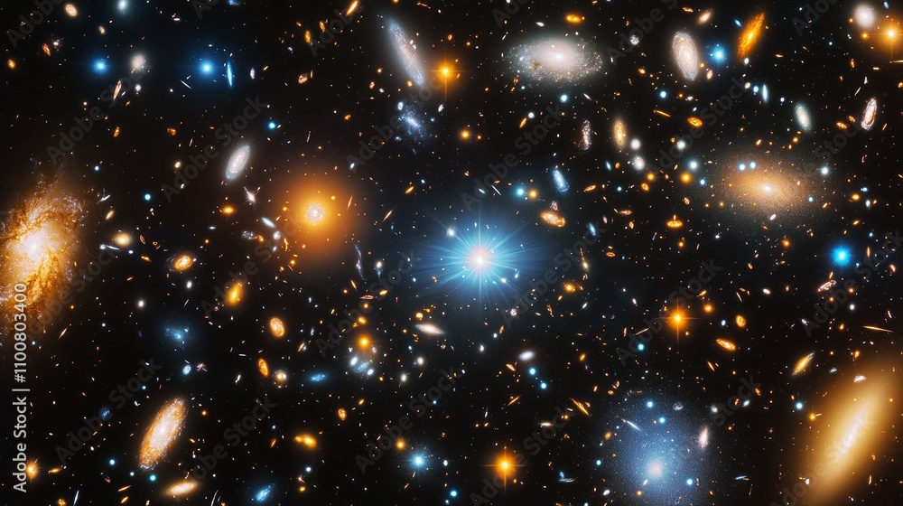 Poster a vast and empty outer space scene with stunning constellations scattered across a deep cosmic backd