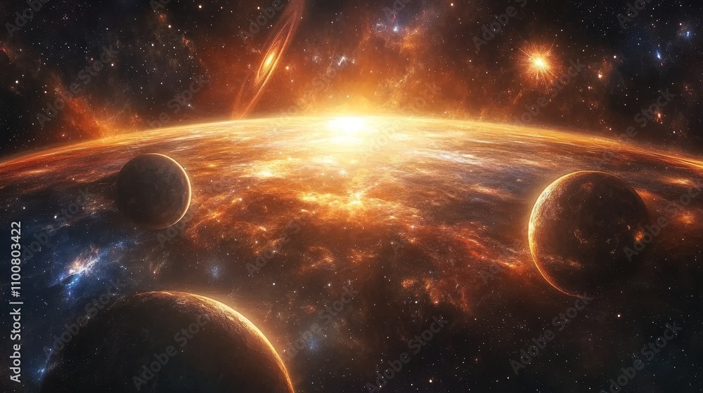 Poster a vast and empty outer space scene with stunning constellations scattered across a deep cosmic backd