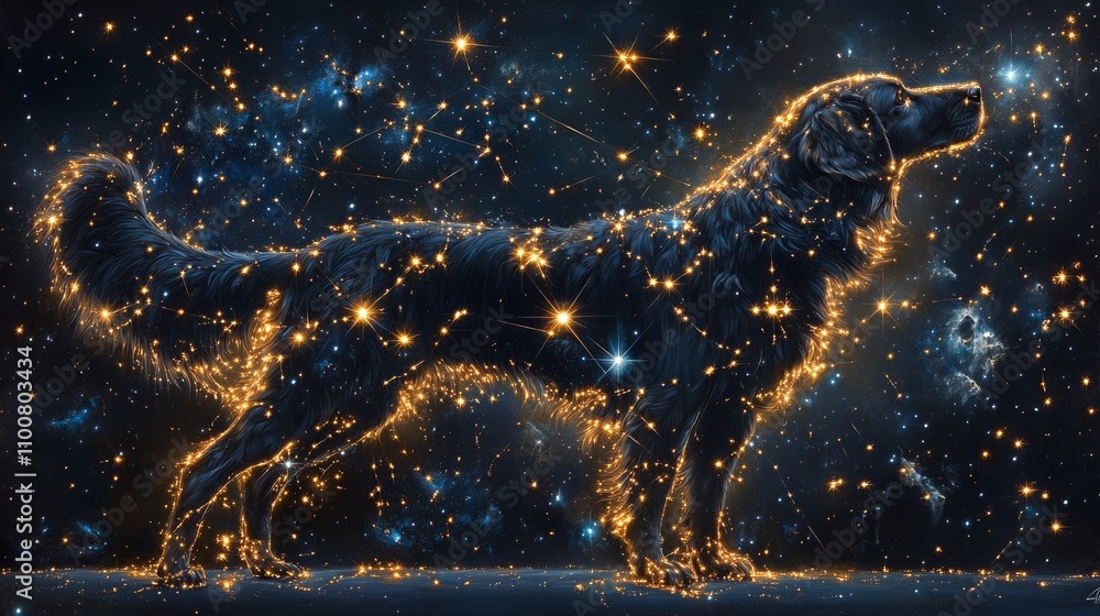 Poster a vast and empty outer space scene with stunning constellations scattered across a deep cosmic backd