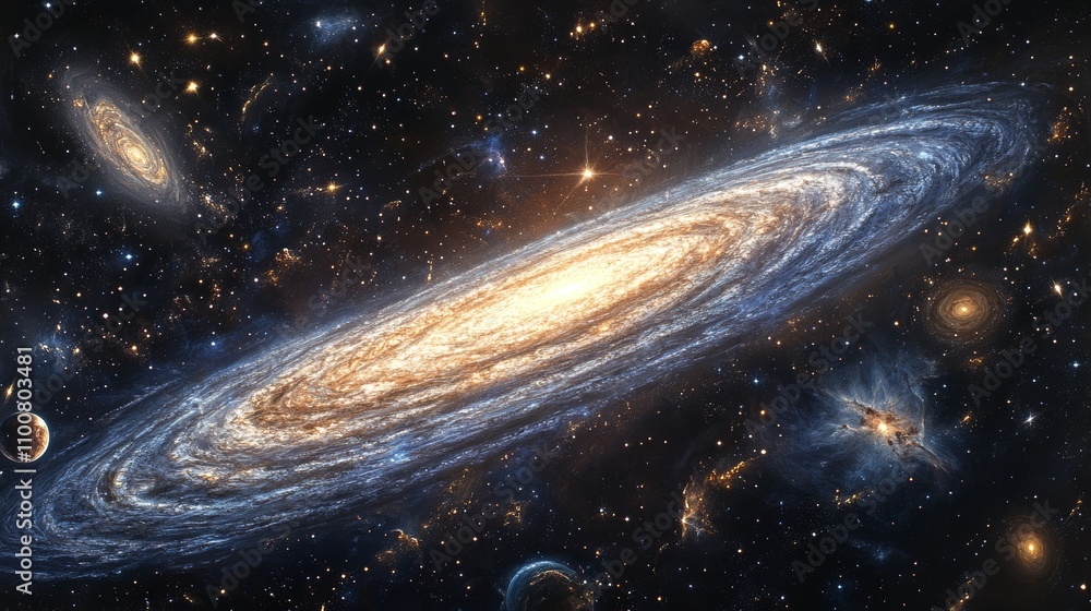 Poster a vast and empty outer space scene with stunning constellations scattered across a deep cosmic backd