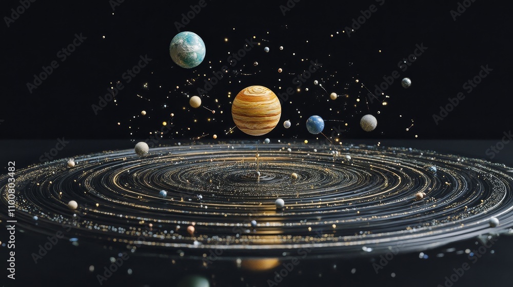 Poster a vast and empty outer space scene with stunning constellations scattered across a deep cosmic backd