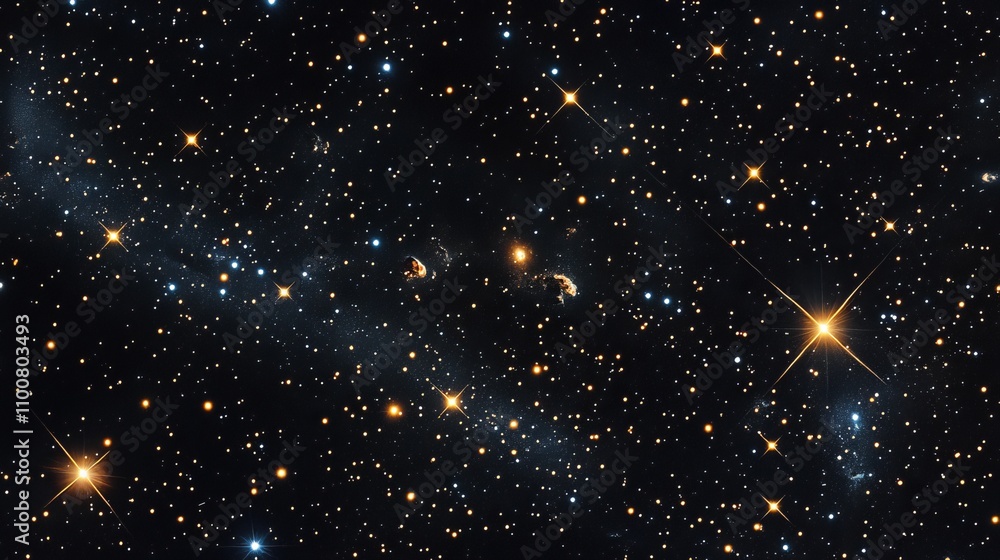 Poster a vast and empty outer space scene with stunning constellations scattered across a deep cosmic backd