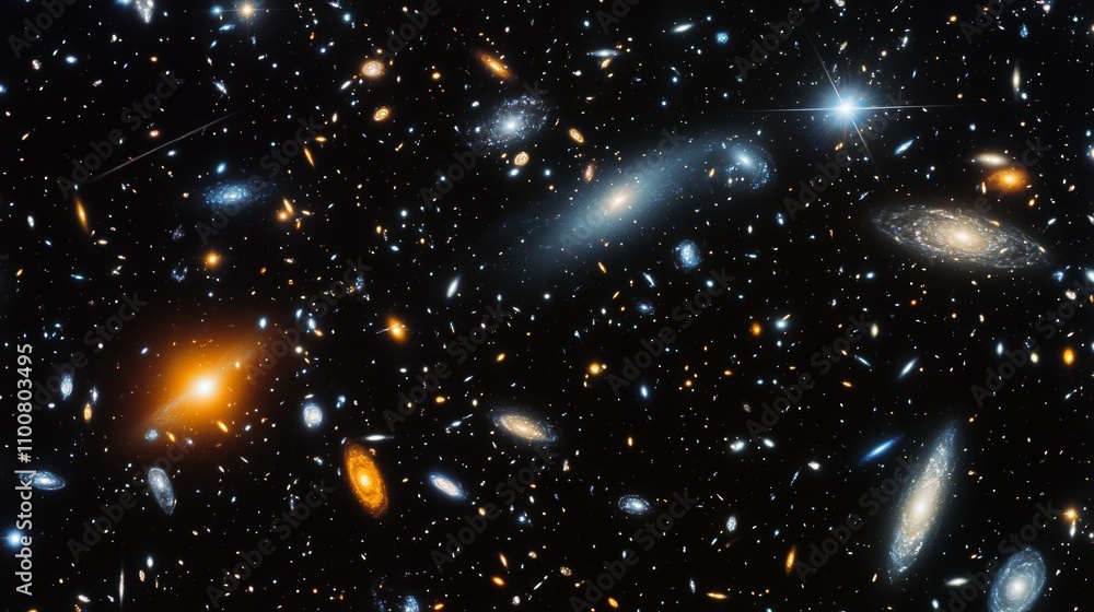 Poster a vast and empty outer space scene with stunning constellations scattered across a deep cosmic backd