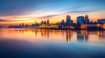 Fototapeta premium sunrise over the city